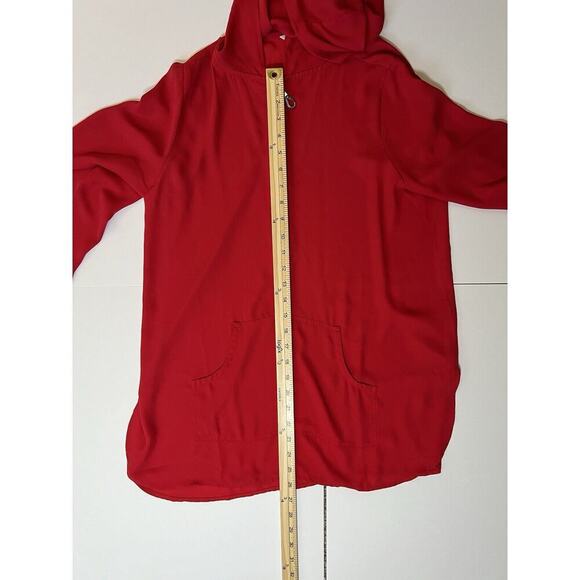 Soft Surroundings Women’s 3/4 Zip Hoodie Size S Red Classic Lightweight Comfy - Picture 5 of 7